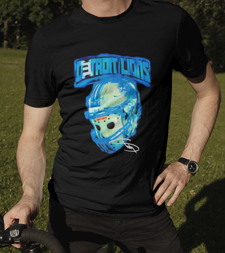 Detroit Lions Drip Helmet Signature Thanksgiving T-Shirt