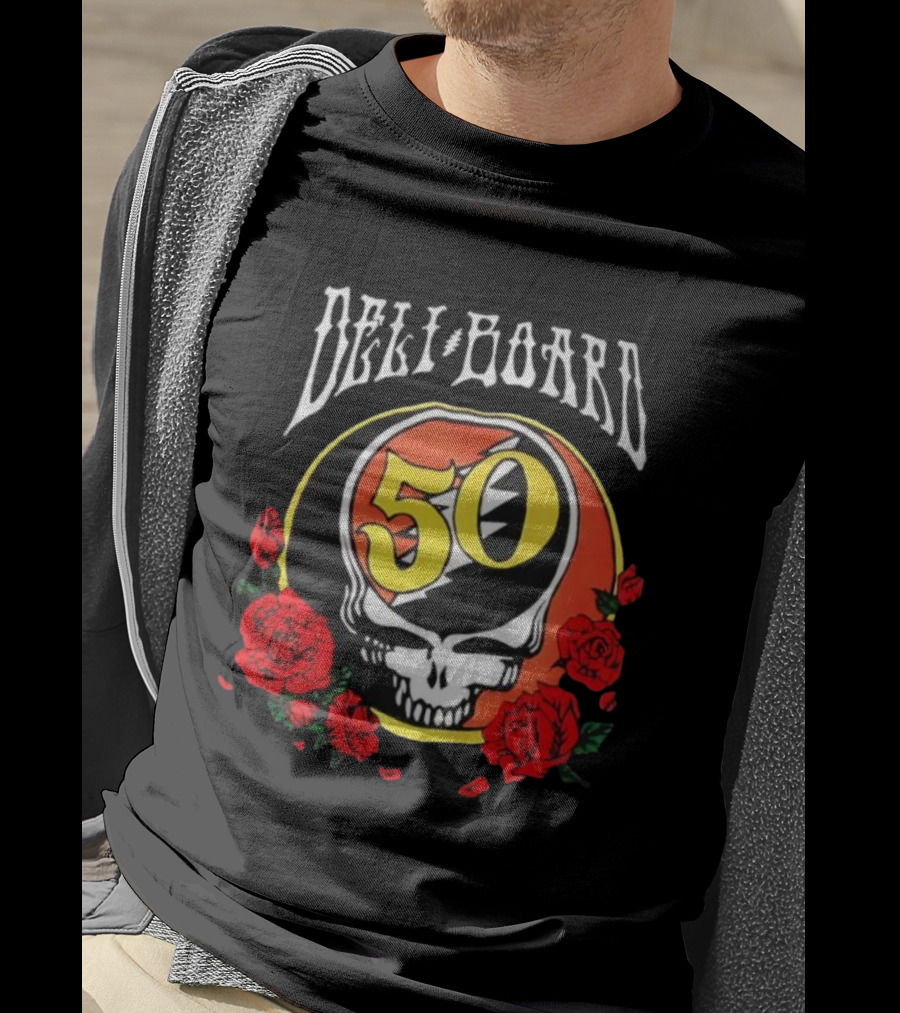 Grateful Dead 50th Anniversary Steal Your Face Skull Roses T-Shirt