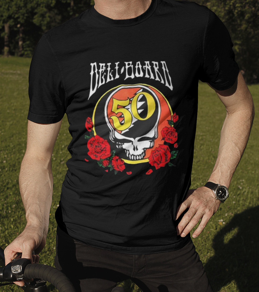 Grateful Dead 50th Anniversary Steal Your Face Skull Roses T-Shirt