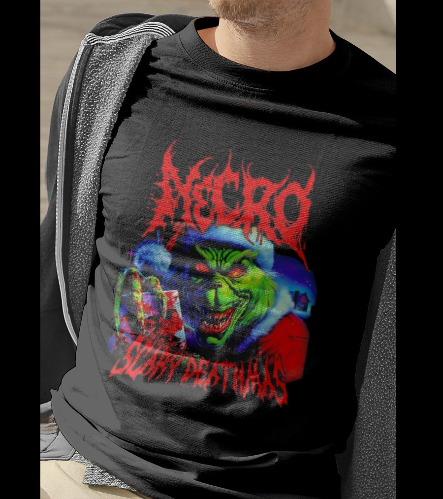 Necro Grinch Scary Deathmas Holiday Horror T-Shirt