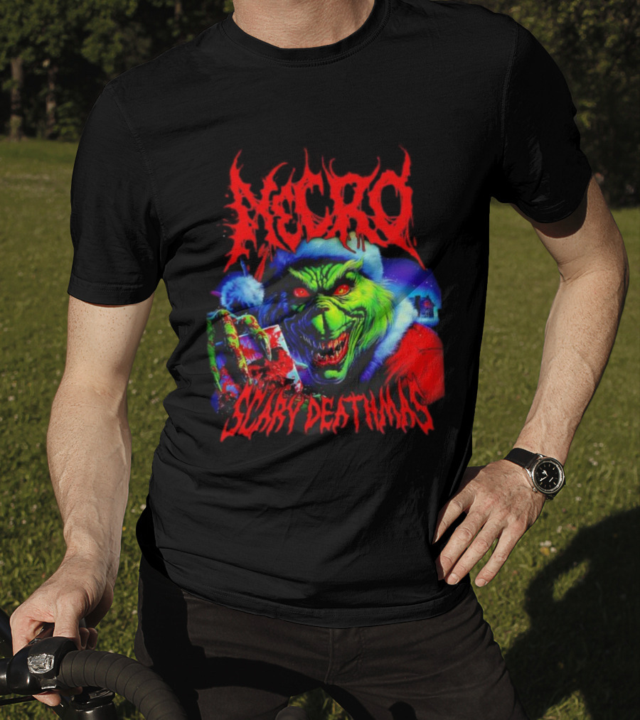 Necro Grinch Scary Deathmas Holiday Horror T-Shirt