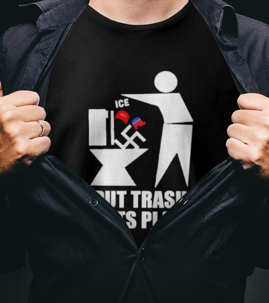 Ice Put Trash In Its Place Boxing Gloves Trash Can Graphic T-Shirt