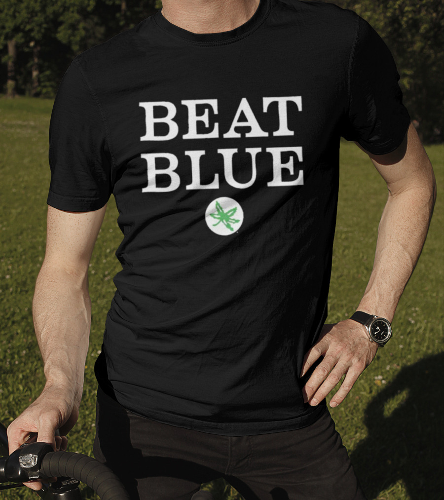 Ohio State Buckeye Leaf Beat Blue Rivalry Game Spirit T-Shirt