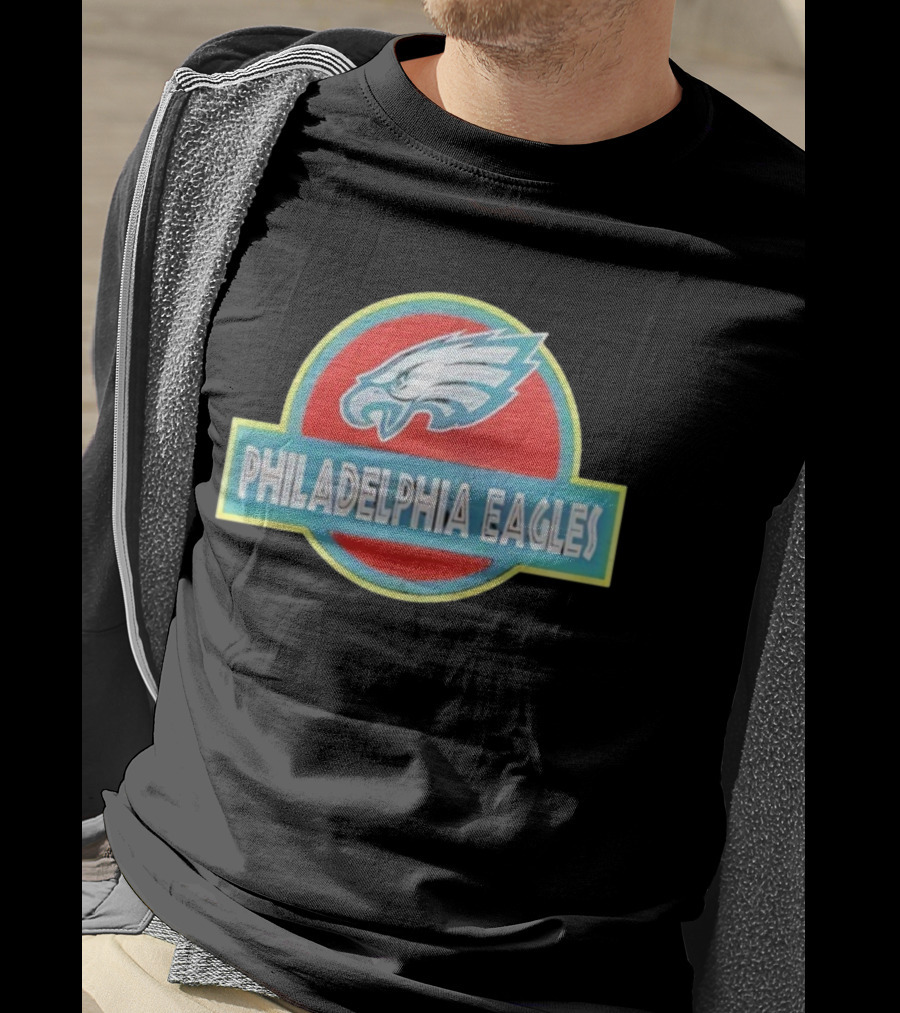 Philadelphia Eagles Jurassic Park Collaboration Logo Vintage Style T-Shirt