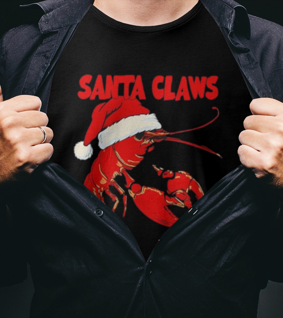 Santa Claws Lobster Christmas Holiday Humor T-Shirt