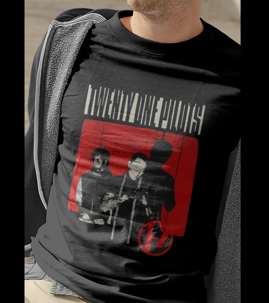 Twenty One Pilots Duo Tyler Joseph Josh Dun Red Shadow Logo T-Shirt