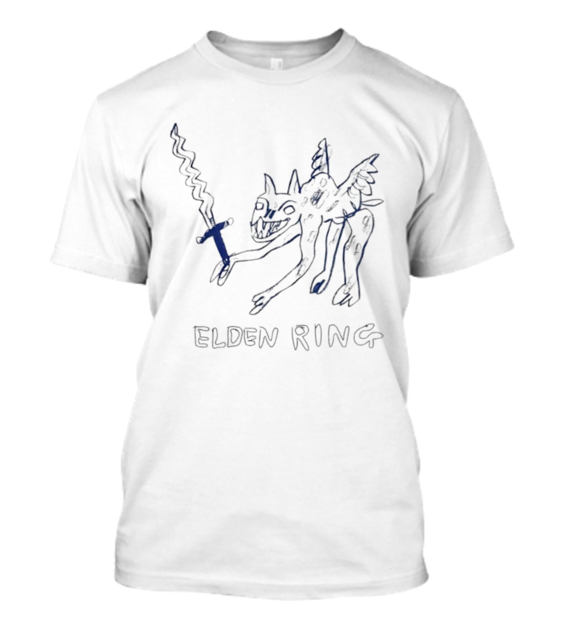Elden Ring Monster Holding Sword Drawing T-Shirt