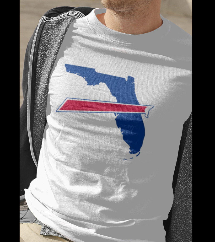 Florida Buffalo Bills Backers Map Outline Classic Fan Symbol T-Shirt