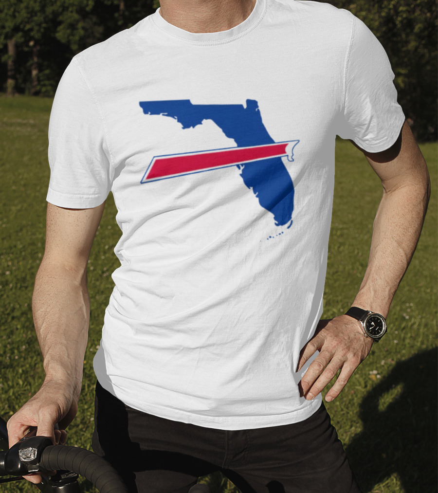 Florida Buffalo Bills Backers Map Outline Classic Fan Symbol T-Shirt