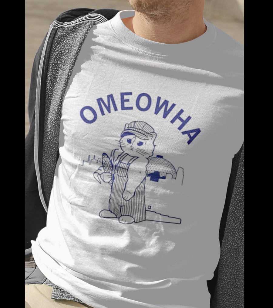 Omeowha Farmer Cat With Corn Retro Style T-Shirt
