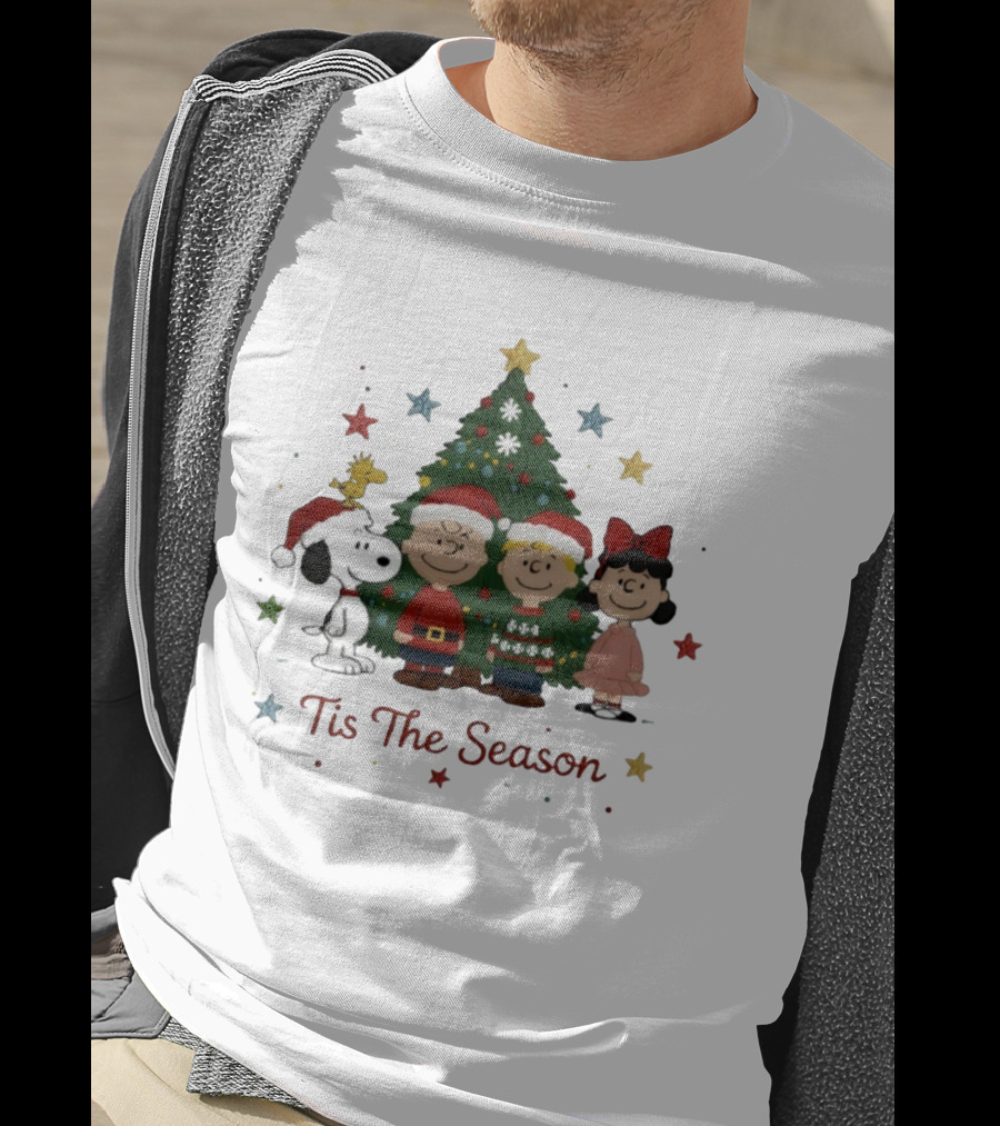 Tis The Season Snoopy And Friends Christmas Tree T-Shirt