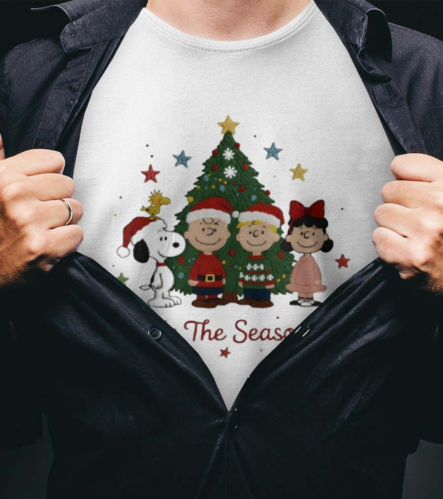 Tis The Season Snoopy And Friends Christmas Tree T-Shirt