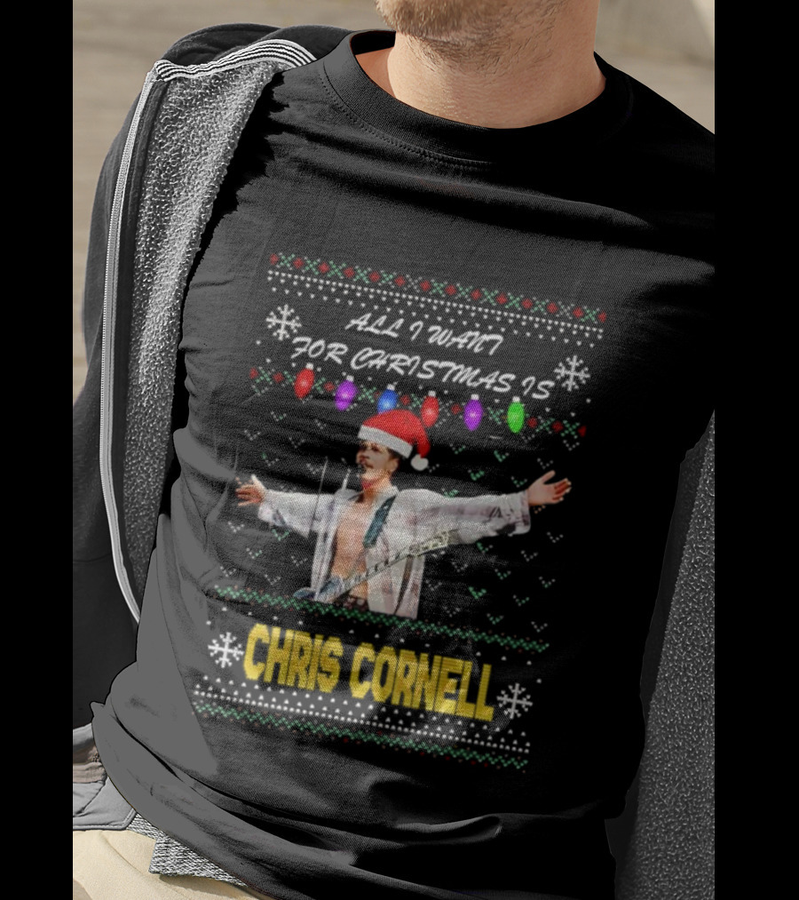 All I Want For Christmas Is Chris Cornell Holiday Lights Snowflakes T-Shirt