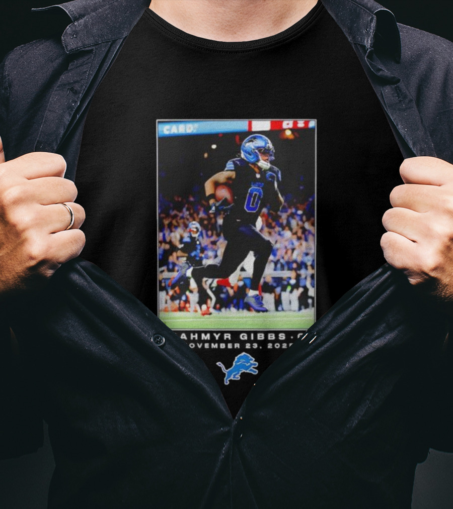 Detroit Lions Jahmyr Gibbs NFL November 23rd 2025 T-Shirt