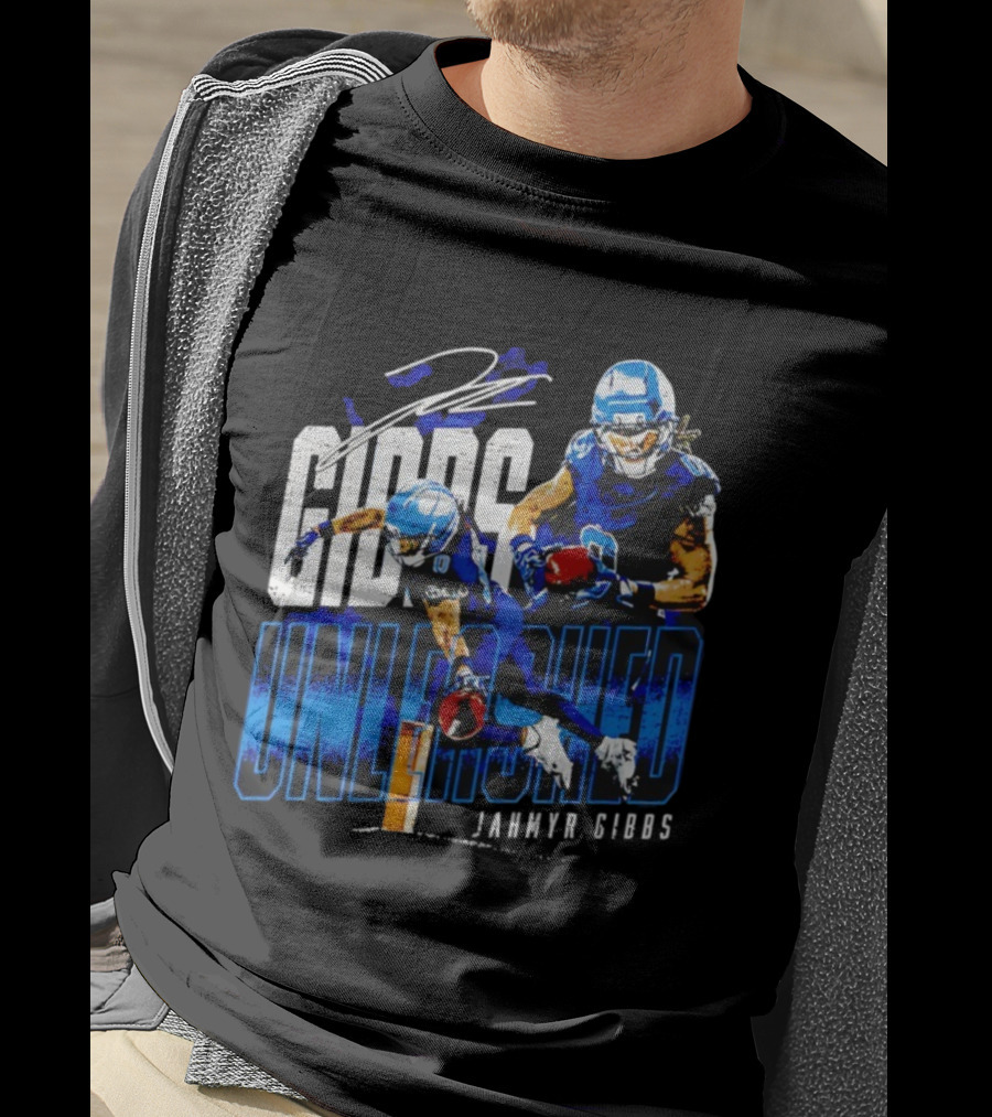 Jahmyr Gibbs Detroit Lions Unleashed Signature Athletics T-Shirt