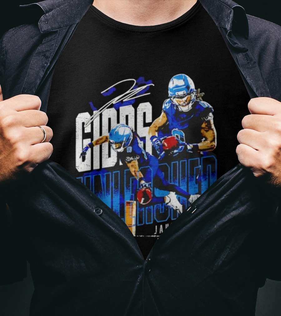 Jahmyr Gibbs Detroit Lions Unleashed Signature Athletics T-Shirt