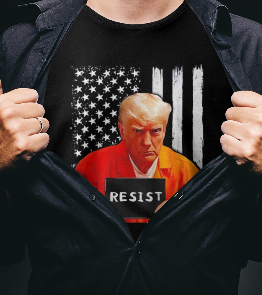 Resist Orange Prison Uniform Public Figure Shot T-Shirt