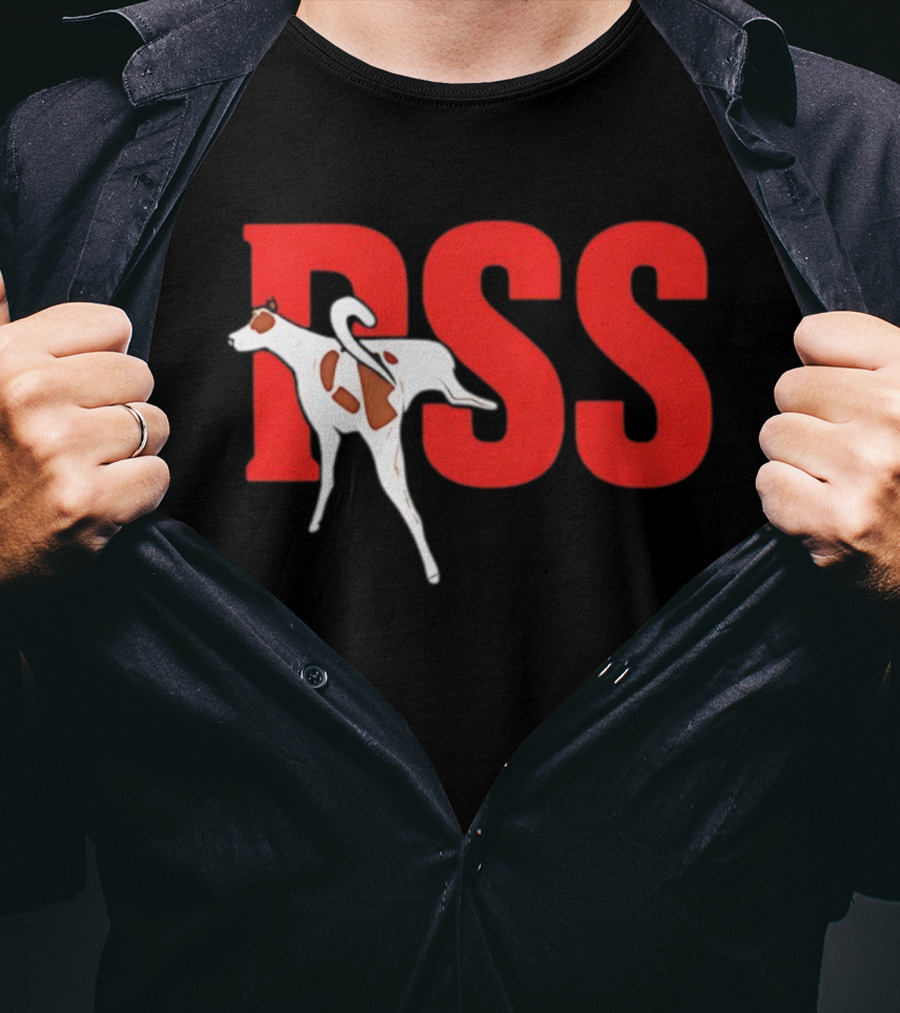 PSS Dog Peeing Humorous Red Letter Background T-Shirt