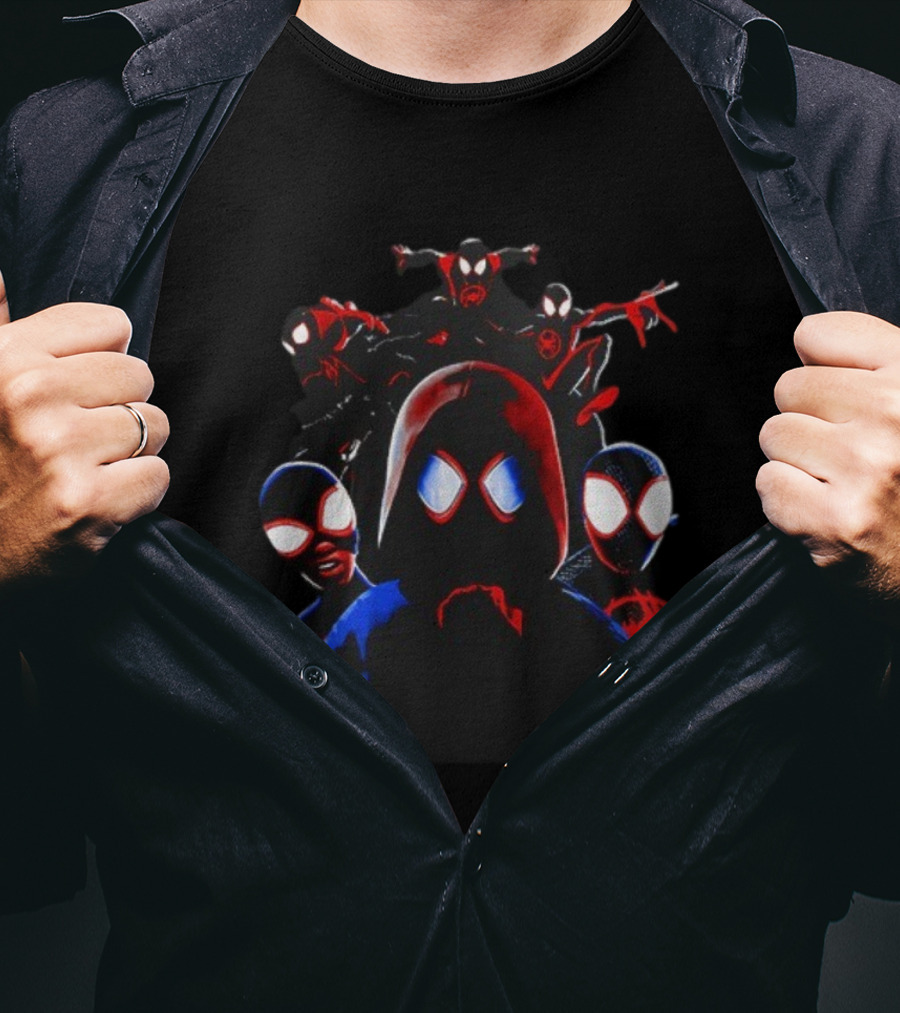 Spider Man Spider Verse Miles Morales Characters T-Shirt
