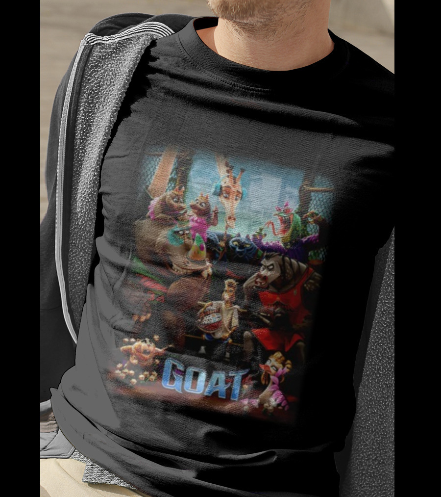 GOAT Greatest Of All Time Cartoon Animal Characters T-Shirt