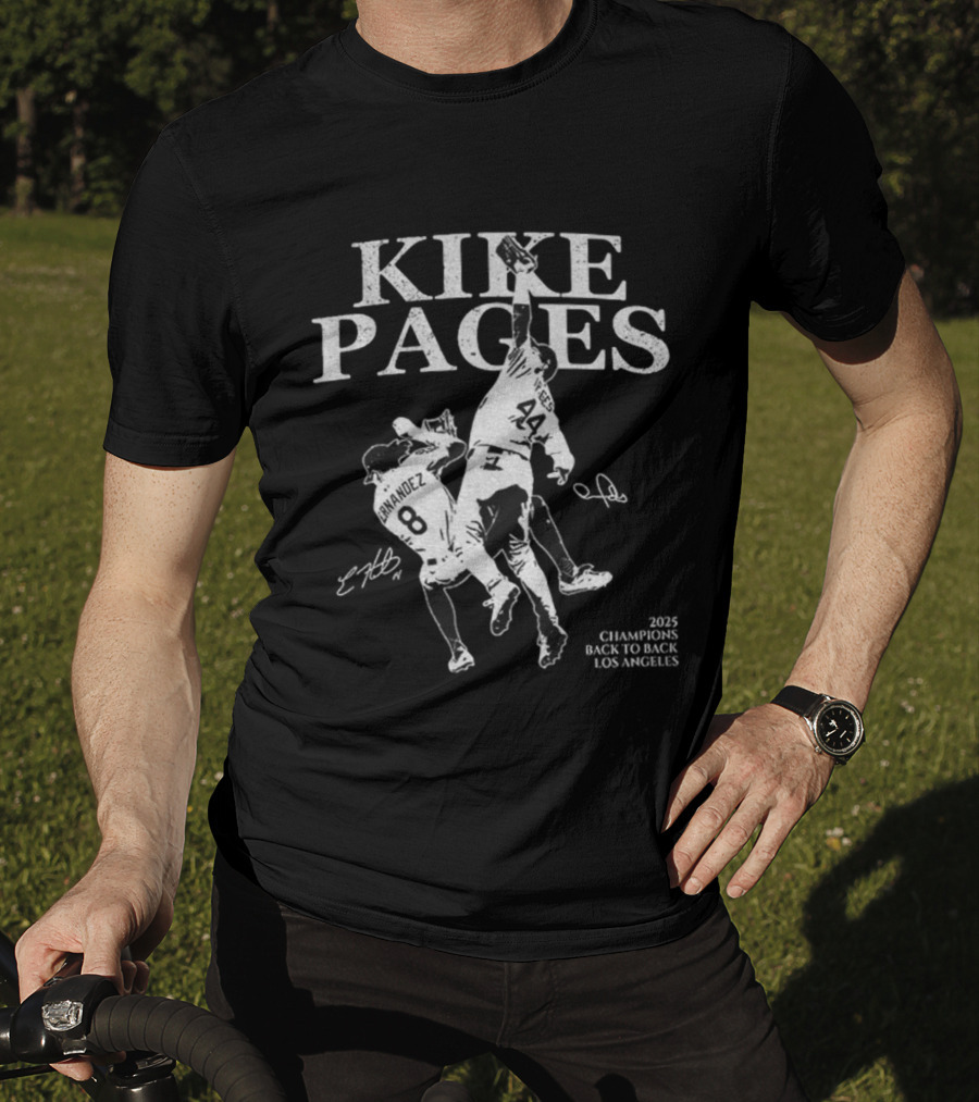 The Catch Kike Hernandez Pages Los Angeles Champs Baseball Signature T-Shirt