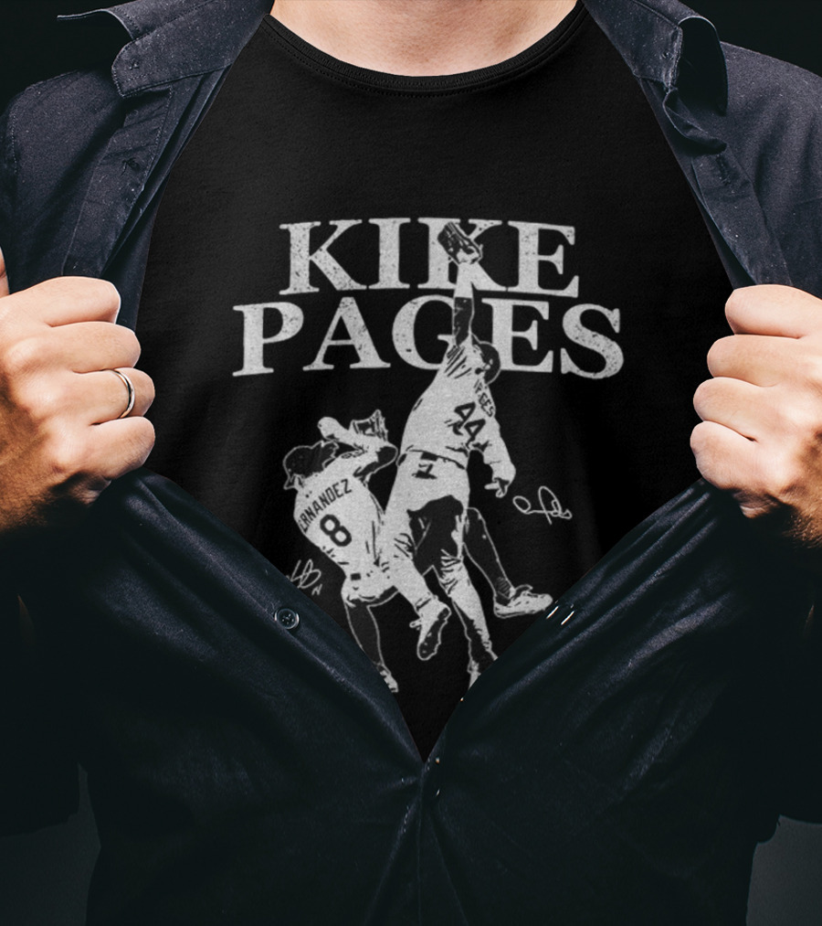 The Catch Kike Hernandez Pages Los Angeles Champs Baseball Signature T-Shirt