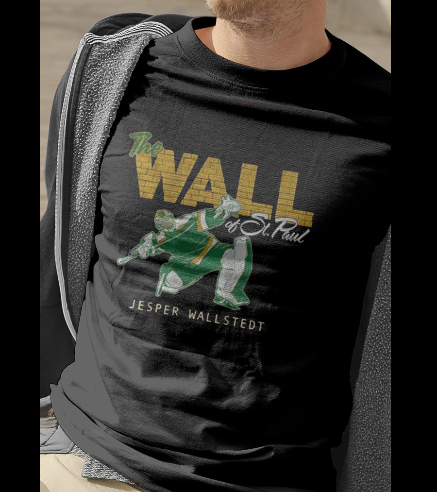 Jesper Wallstedt The Wall Of St. Paul Minnesota Wild NHL Hockey T-Shirt
