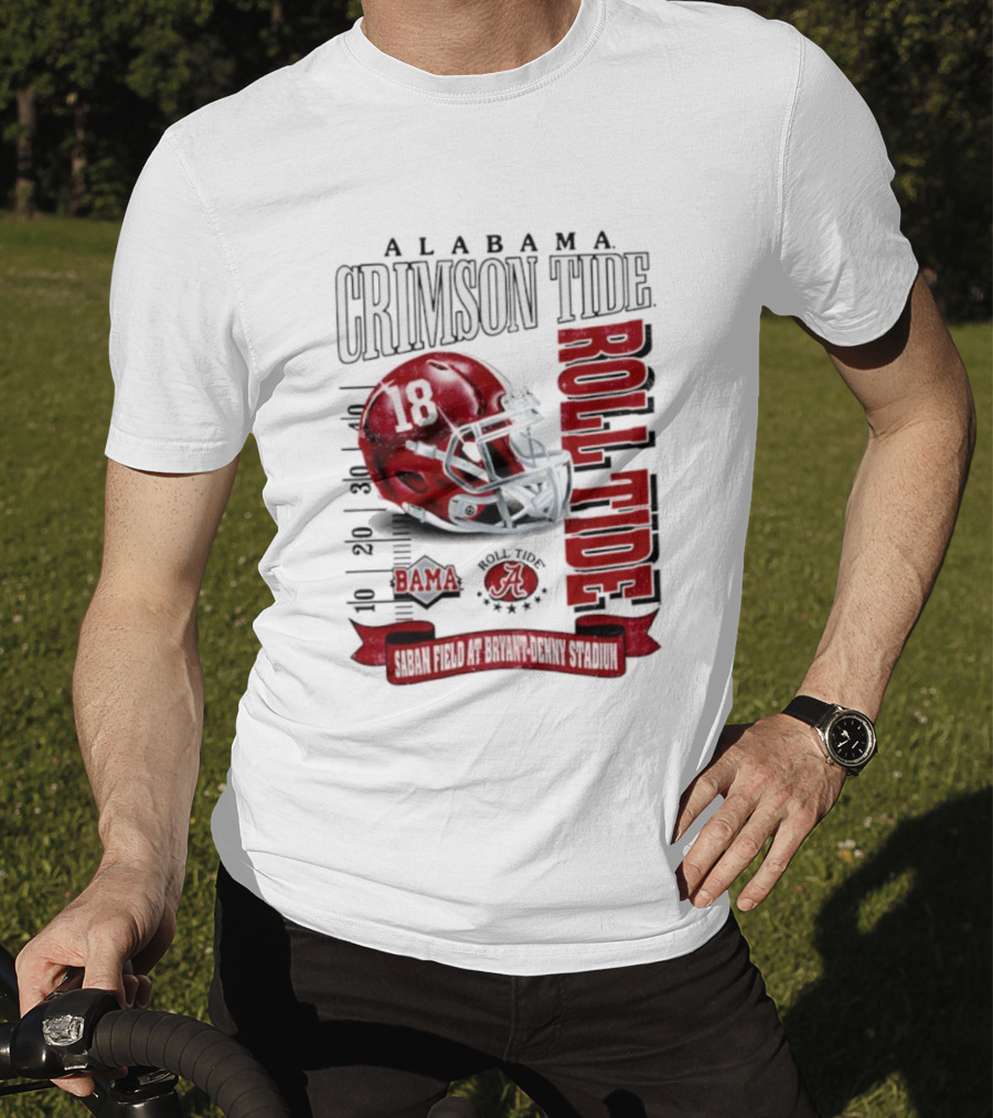 Alabama Crimson Tide Bama Roll Tide Helmet Saban Field At Bryant Denny Stadium T-Shirt