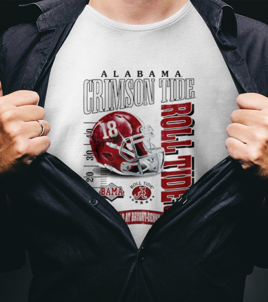 Alabama Crimson Tide Bama Roll Tide Helmet Saban Field At Bryant Denny Stadium T-Shirt