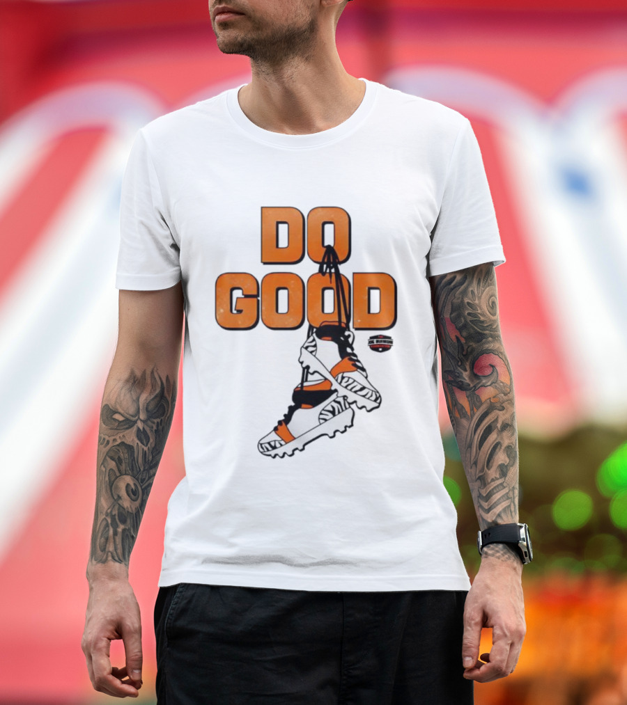 Do Good Football Cleats Cincinnati Orange Black Theme T-Shirt