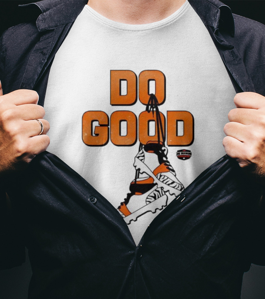 Do Good Football Cleats Cincinnati Orange Black Theme T-Shirt