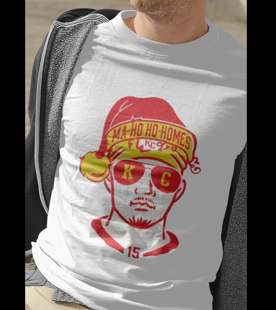 Ma-Ho-Ho-Homes KC Santa Hat Football 15 T-Shirt