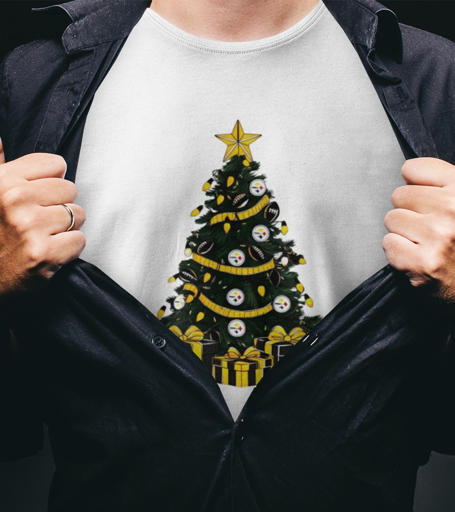 Pittsburgh Steelers Christmas Tree Holiday Decor NFL Football Gifts T-Shirt