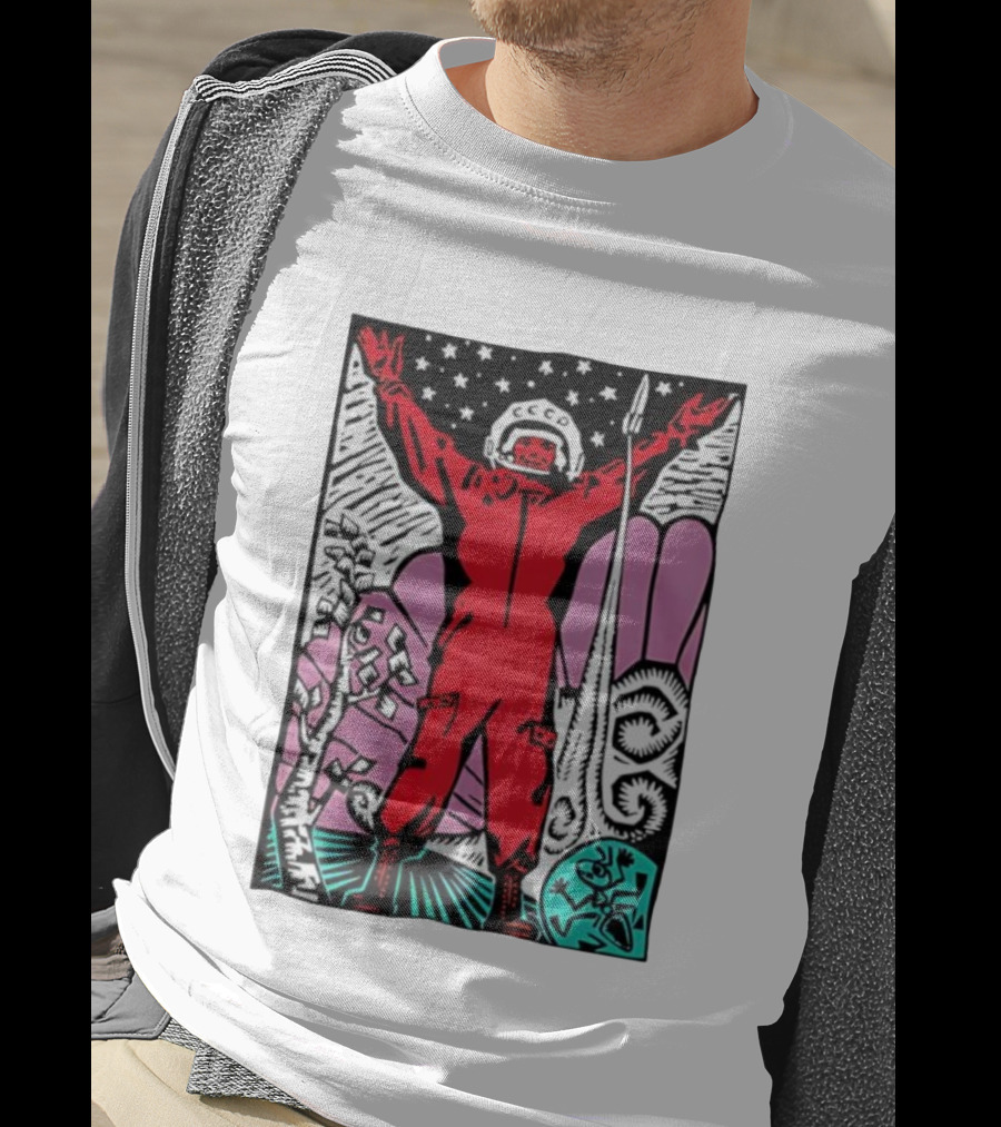 CCCP Soviet Space Hero Cosmonaut With Rocket Launch And Stars T-Shirt