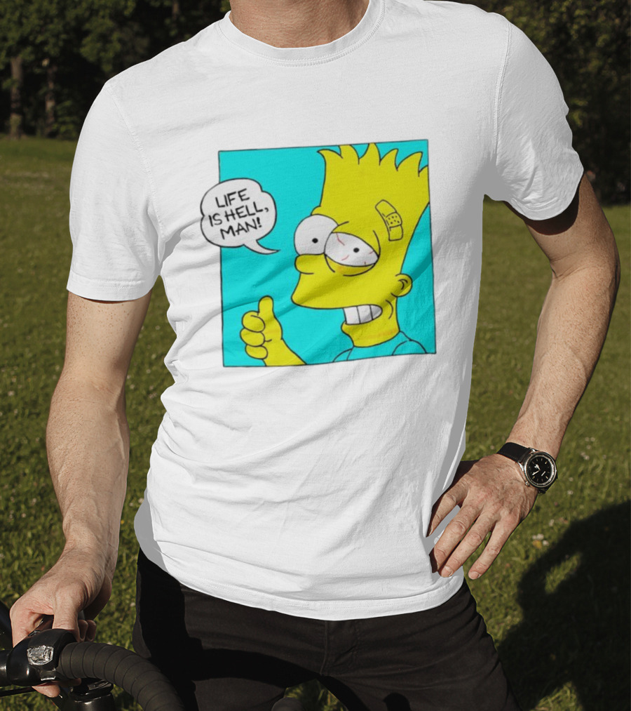 Bart Simpsons Life Is Hell Man Bandaged Head T-Shirt