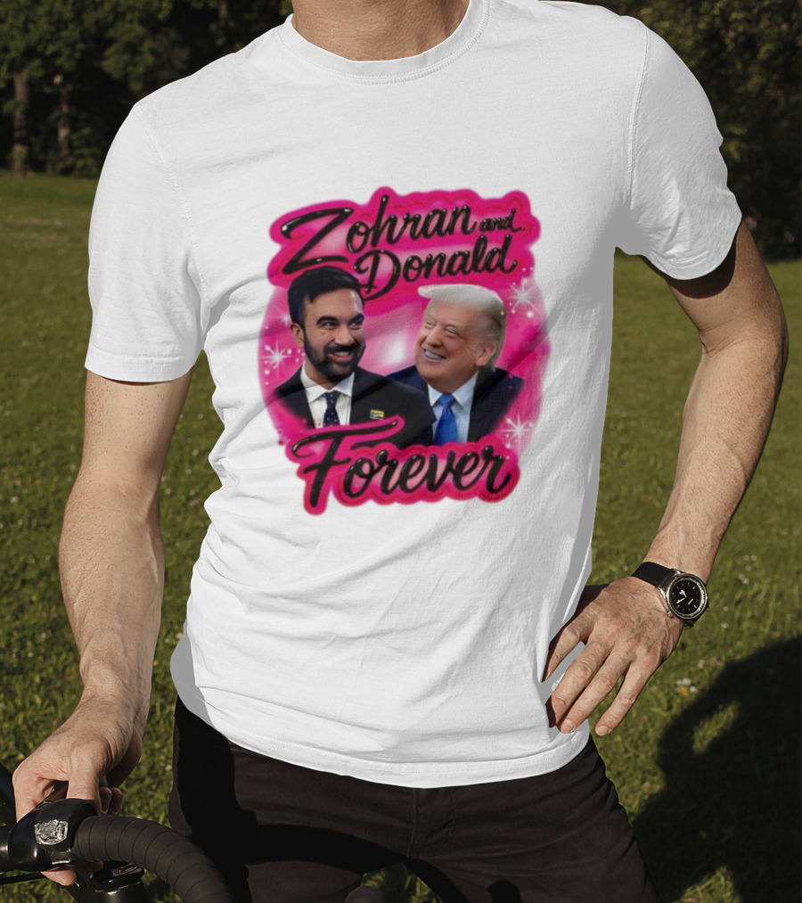 Zohran And Donald Airbrush Forever Funny Joke T-Shirt