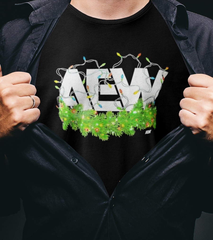 All Elite Wrestling Christmas Lights And Garland Decor T-Shirt