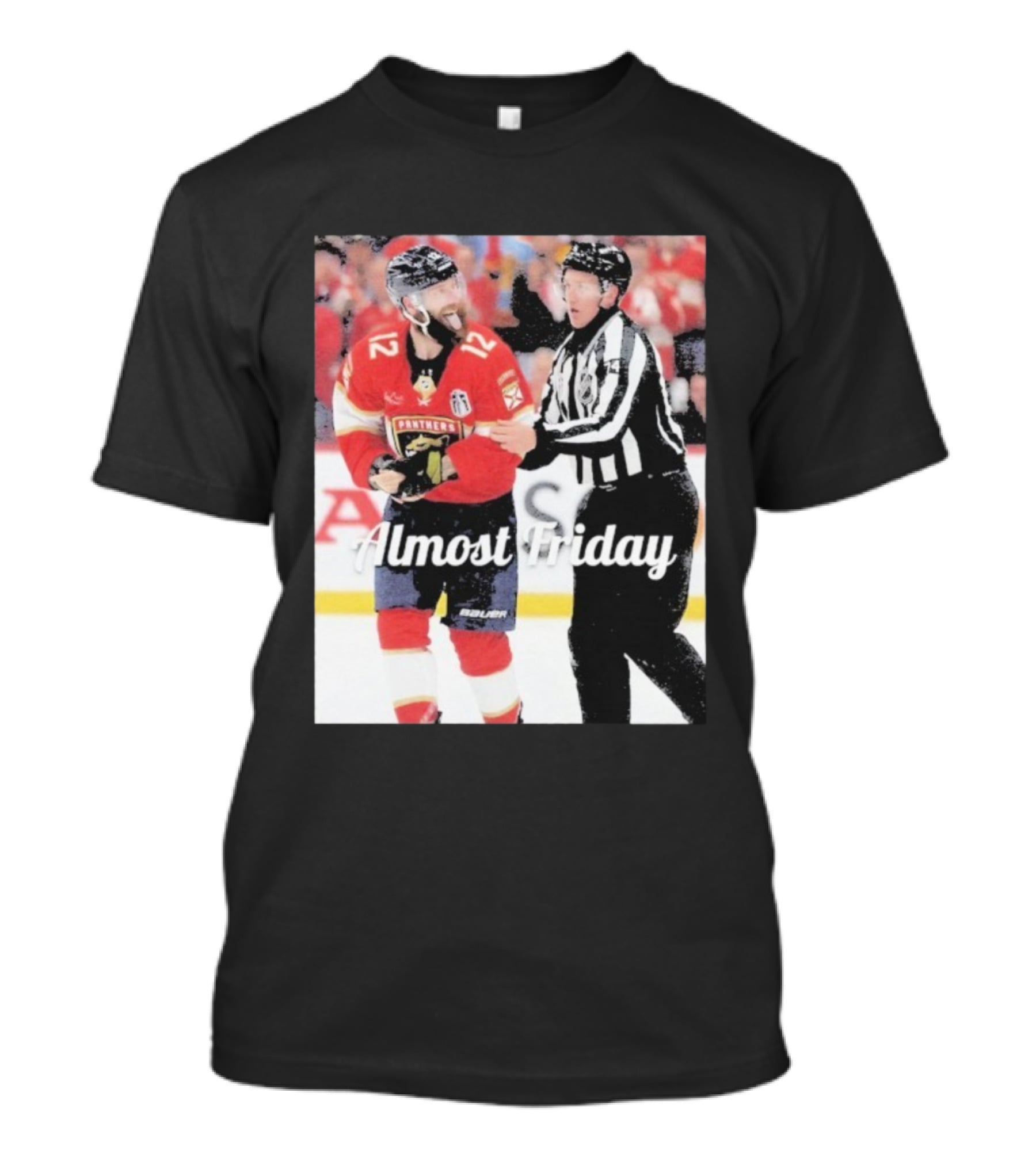 Almost Friday Florida Panthers Tongue Out Hockey Moment T-Shirt