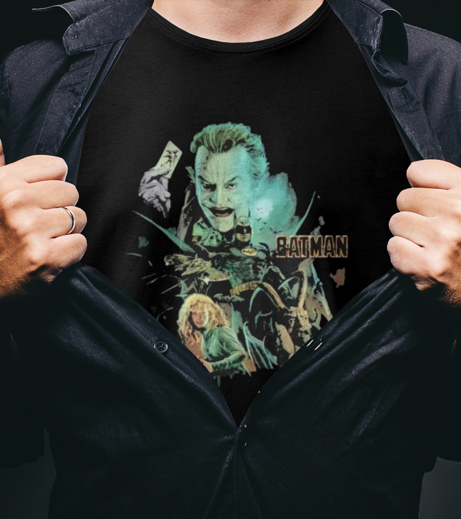 Batman Joker Dance With The Devil Playing Card Vintage Style T-Shirt