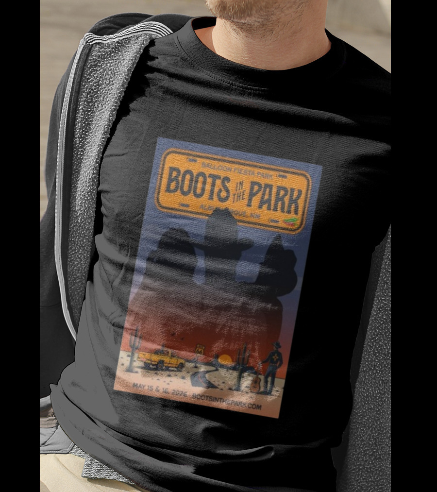 Boots In The Park Albuquerque NM Balloon Fiesta Park May 15-16 2026 Route 66 Concert Event T-Shirt