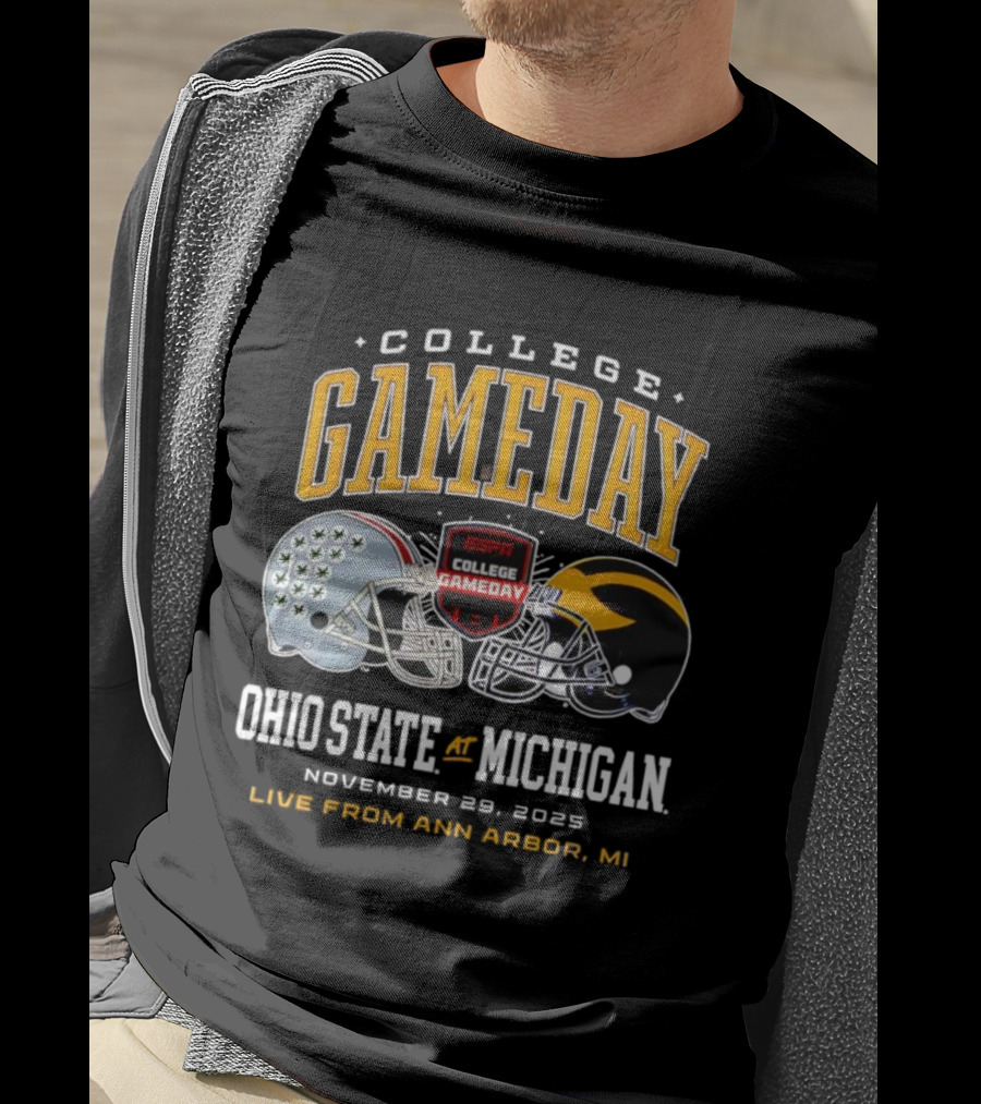 ESPN College GameDay Ohio State At Michigan Live From Ann Arbor MI Helmets T-Shirt