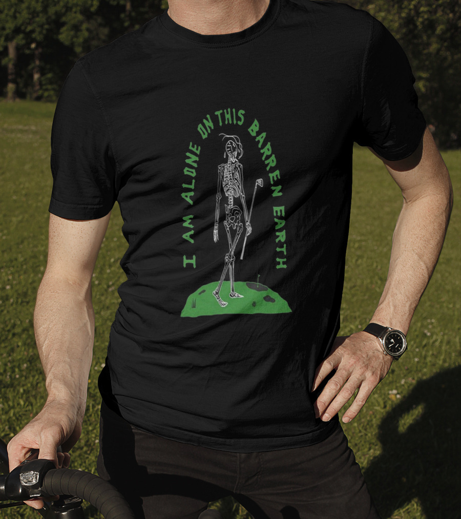 Heavyslime I Am Alone On This Barren Earth Skeleton Golf T-Shirt