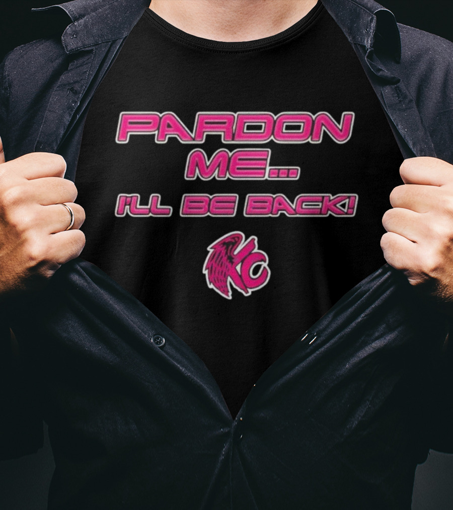 Pardon Me I'll Be Back KC Pink Winged Logo T-Shirt