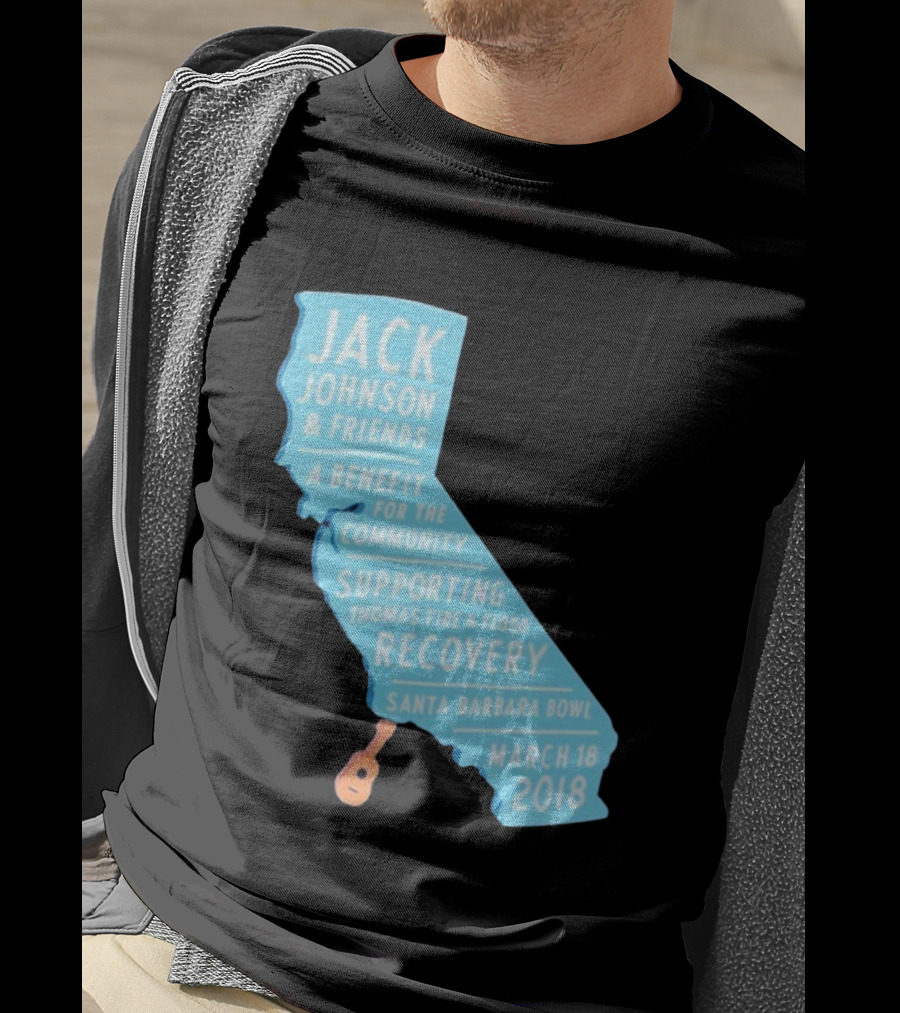 Jack Johnson Friends Benefit Community Thomas Fire Flood Recovery Santa Barbara Bowl March 18 2018 T-Shirt