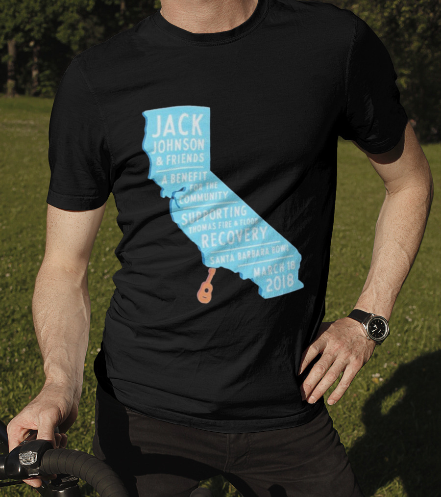 Jack Johnson Friends Benefit Community Thomas Fire Flood Recovery Santa Barbara Bowl March 18 2018 T-Shirt