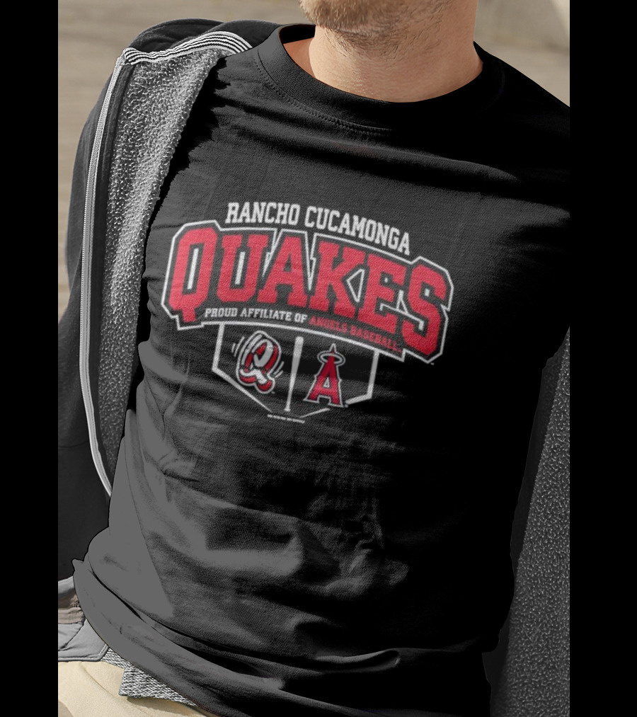 Rancho Cucamonga Quakes Proud Affiliate Of Angels Baseball Team Merchandise T-Shirt