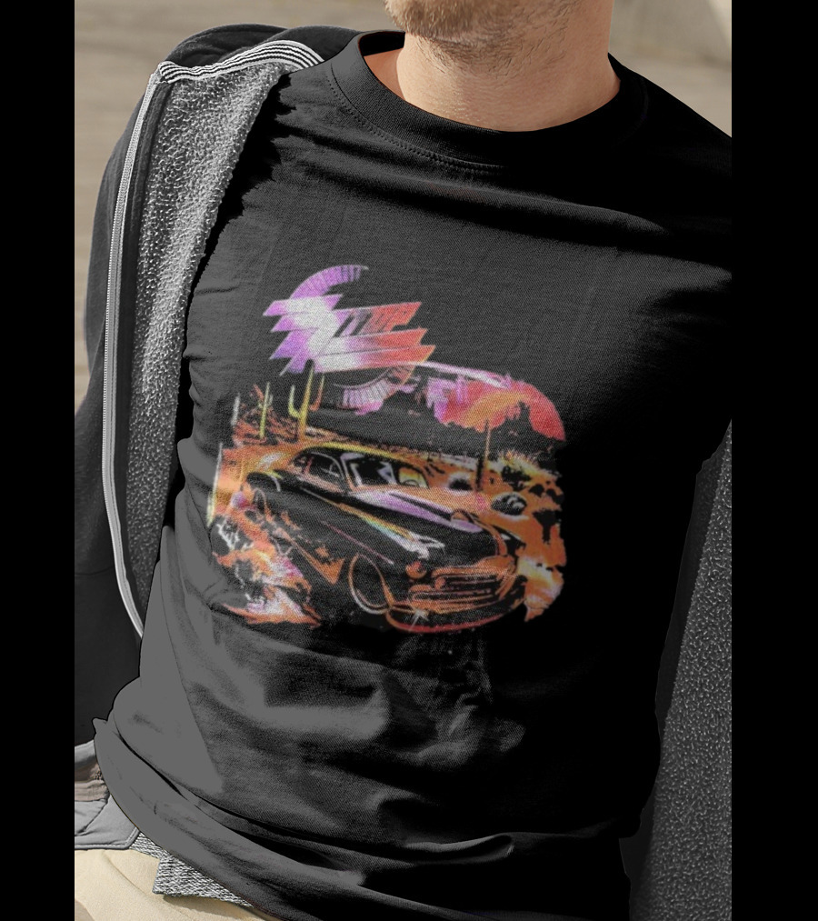 ZZ Top Eliminator Vintage Hot Rod Desert Scene T-Shirt