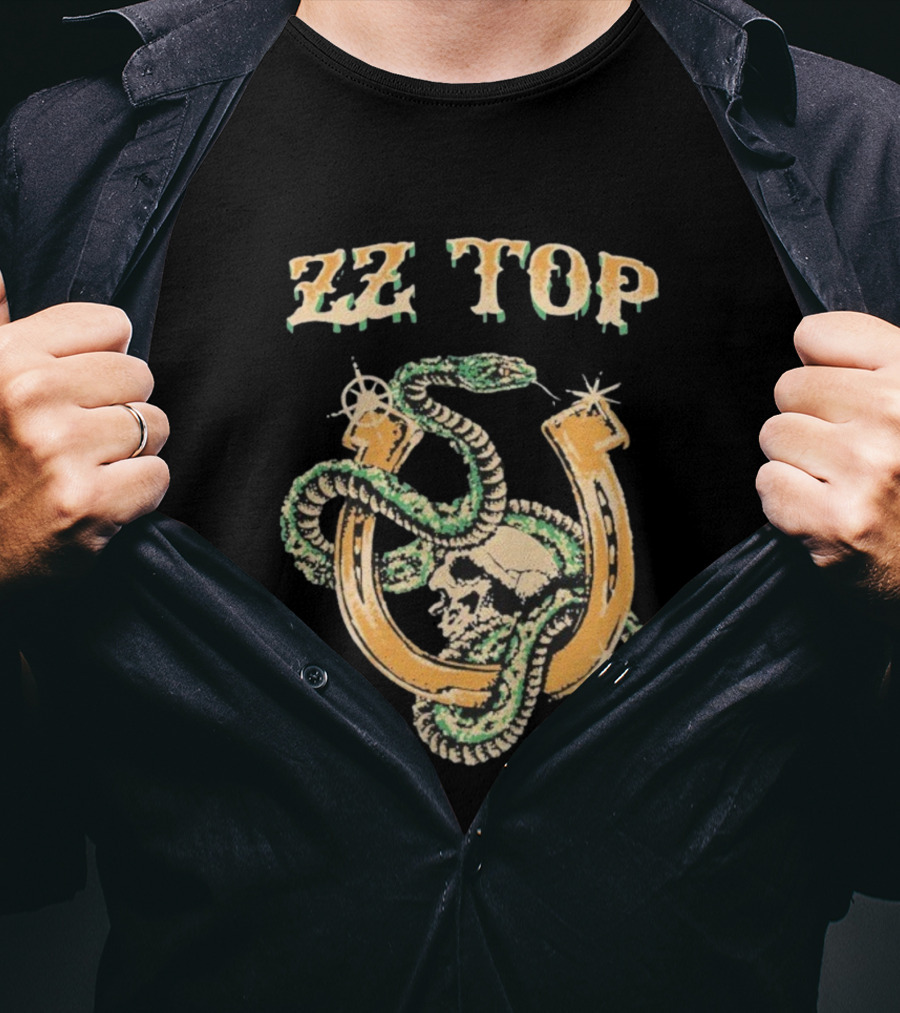 ZZ Top Rattlesnake Skull Horseshoe T-Shirt