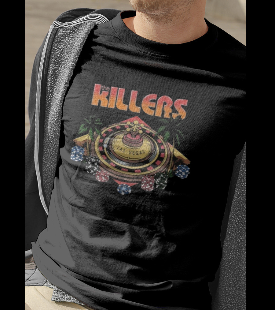 The Killers Las Vegas Roulette Summer Poker Chips Palm Trees T-Shirt