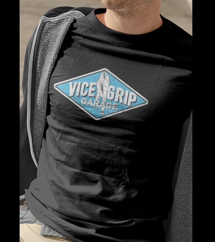 Vice Grip Garage Blue Sign Wrench Vintage Style T-Shirt